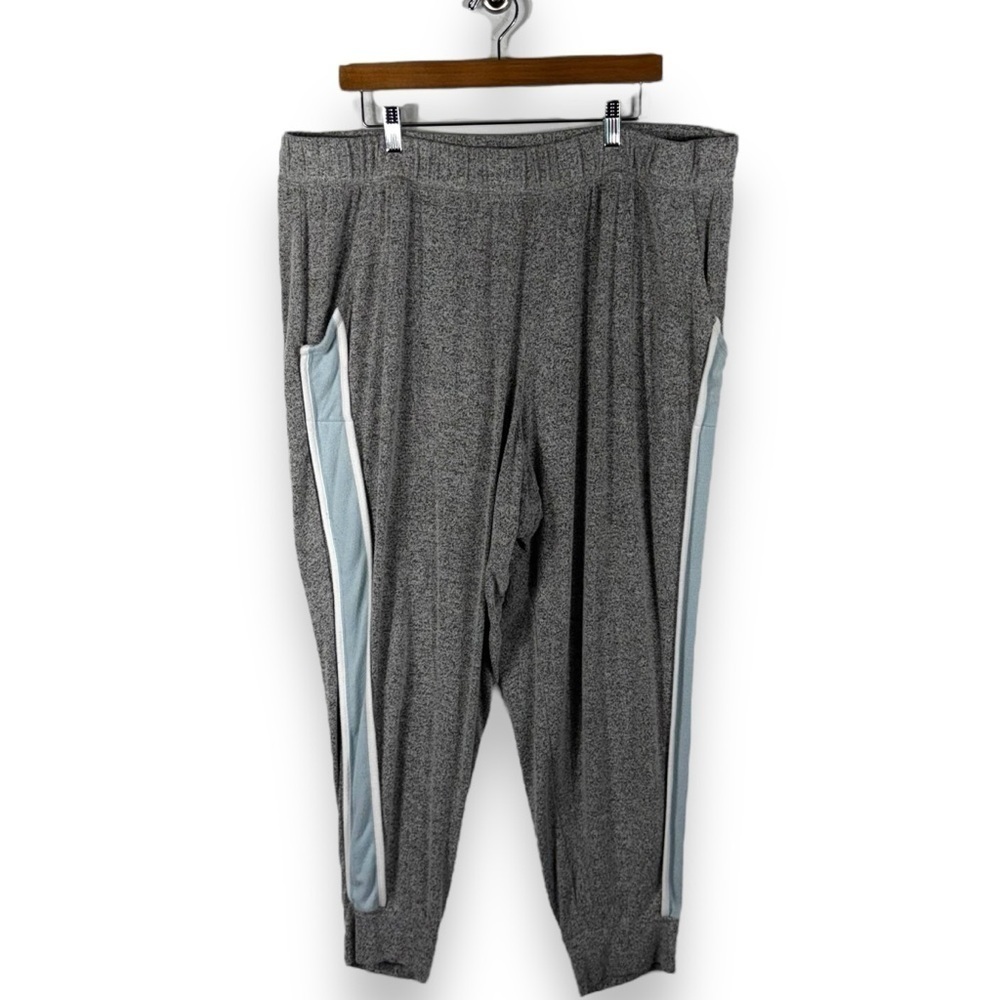 4 for $20 SALE! Sleep By Cacique Tuxedo Stripe Joggers, Grey/Light Blue, 22/24